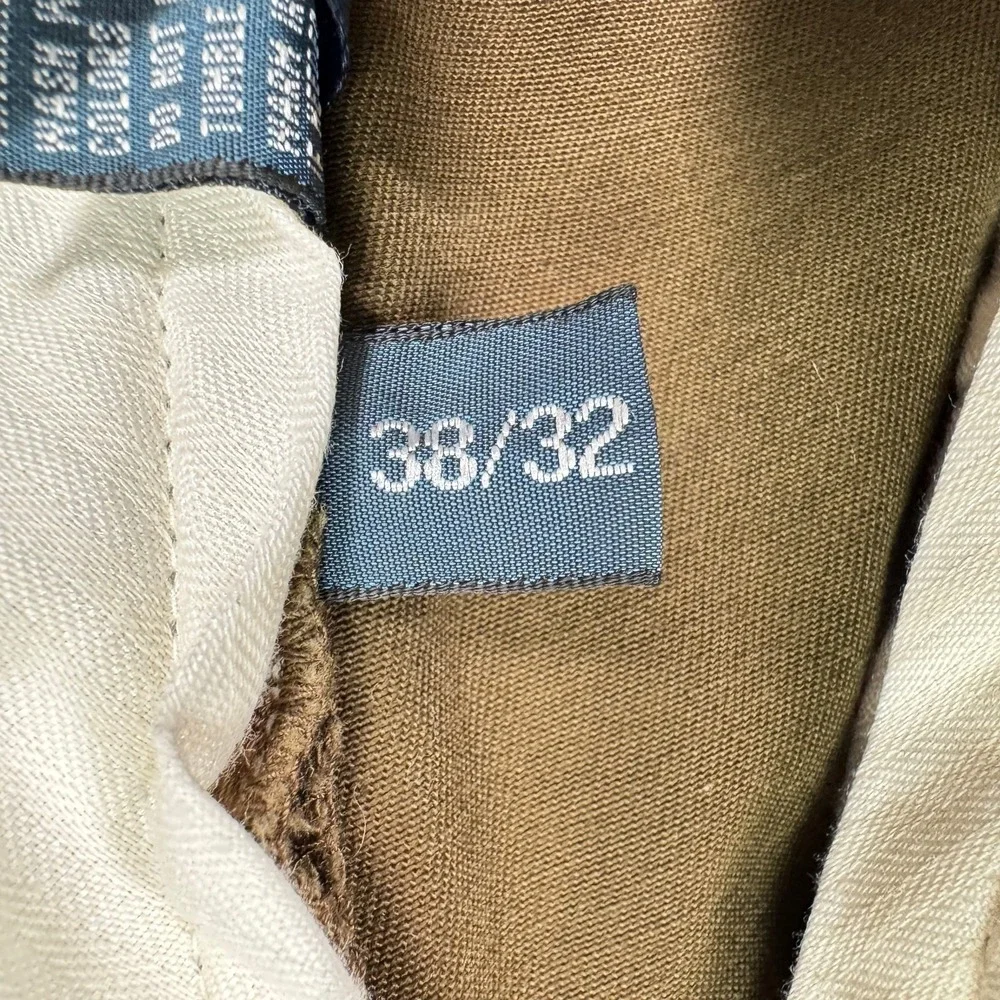 Vintage Polo Ralph Lauren Preston Mens Chinos 38x32 Brown Cotton Flat Front